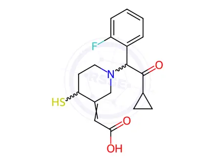 Chemical structure of trans R-138727,(Prasugrel Metabolite)->90%(Mixture of Diastereomers)