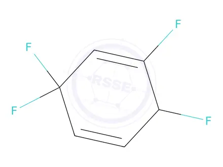 Chemical structure of 1,4-Cyclohexadiene,1,3,3,6-tetrafluoro-(9CI)