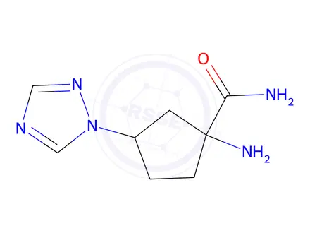 Chemical structure of 1-Amino-3-(1h-1,2,4-triazol-1-yl)cyclopentane-1-carboxamide