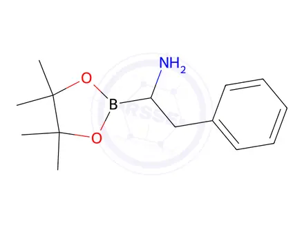 Chemical structure of 1,3,2-Dioxaborolane-2-methanamine, 4,4,5,5-tetramethyl-α-(phenylmethyl)-, 2,2,2-trifluoroacetate (1:1)