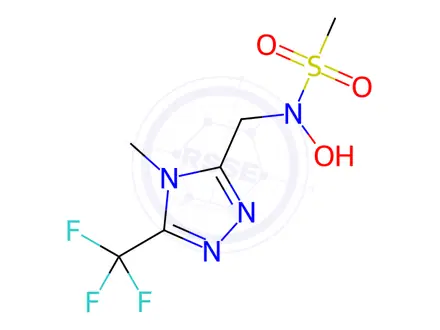 Chemical structure of N-hydroxy-N-((4-methyl-5-(trifluoromethyl)-4H-1,2,4-triazol-3-yl)methyl)methanesulfonamide