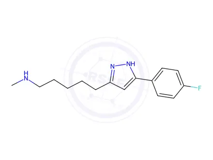 Chemical structure of 5-(5-(4-Fluorophenyl)-1h-pyrazol-3-yl)-N-methylpentan-1-amine