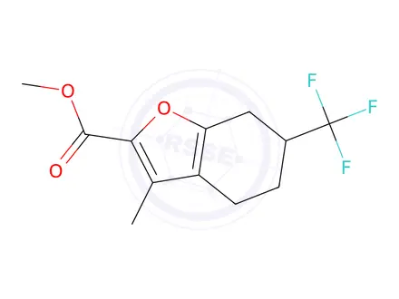Chemical structure of Methyl 3-methyl-6-(trifluoromethyl)-4,5,6,7-tetrahydrobenzofuran-2-carboxylate