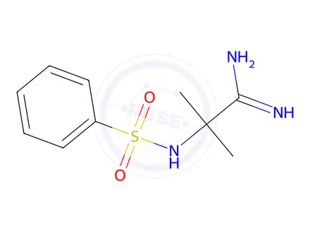 Chemical structure of 2-Benzenesulfonamido-2-methylpropanimidamide
