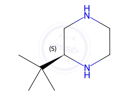 Chemical structure of (S)-2-(tert-butyl)piperazine dihydrochloride