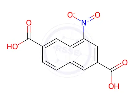 Chemical structure of 2,6-Naphthalenedicarboxylic acid, 4-nitro-