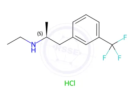 Chemical structure of (S)-(+)-Fenfluramine Hydrochloride