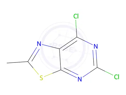 Chemical structure of 5,7-Dichloro-2-methylthiazolo[5,4-d]pyrimidine