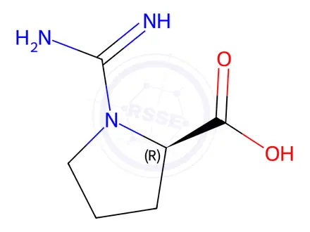 Chemical structure of D-Proline, 1-(aminoiminomethyl)-(9CI)