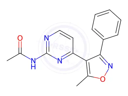 Chemical structure of N-(4-(5-Methyl-3-phenylisoxazol-4-yl)pyrimidin-2-yl)acetamide
