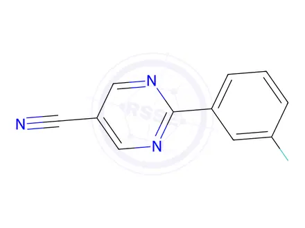 Chemical structure of 2-(3-Fluoro-phenyl)-pyrimidine-5-carbonitrile