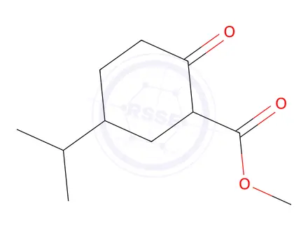 Chemical structure of methyl 2-oxo-5-(propan-2-yl)cyclohexane-1-carboxylate