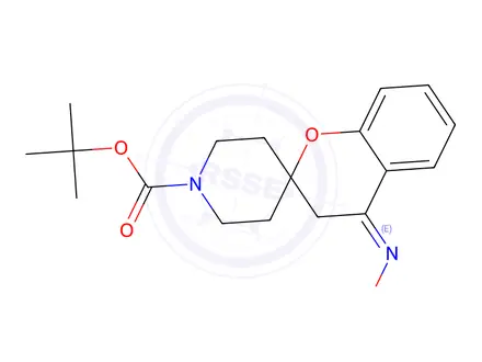 Chemical structure of Spiro[2H-1-benzopyran-2,4'-piperidine]-1'-carboxylic acid, 3,4-dihydro-4-(hydroxyiMino)-, 1,1-diMethylethyl ester, (4E)-