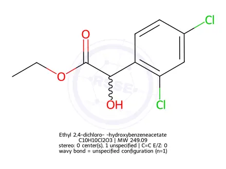Chemical structure of Ethyl 2,4-dichloro-α-hydroxybenzeneacetate