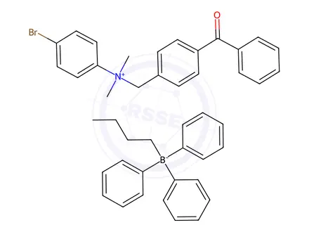 Chemical structure of N-(4-[BENZOYL]BENZYL)-N-(4-BROMO PHENYL)-N,N-DIMETHYLAMMONIUM BUTYLTRIPHENYL BORATE
