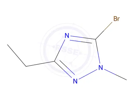 Chemical structure of 5-bromo-3-ethyl-1-methyl-1H-1,2,4-triazole