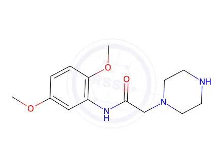Chemical structure of N-(2,5-Dimethoxyphenyl)-2-piperazin-1-ylacetamide dihydrochloride