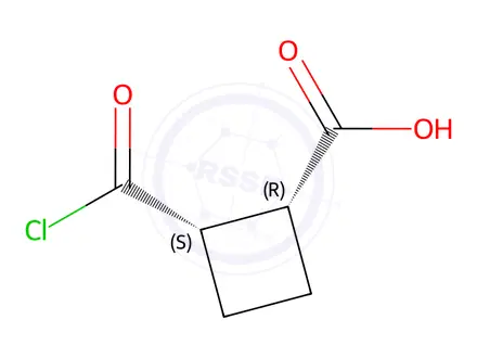 Chemical structure of Cyclobutanecarboxylic acid, 2-(chloroformyl)-, cis-(8CI)
