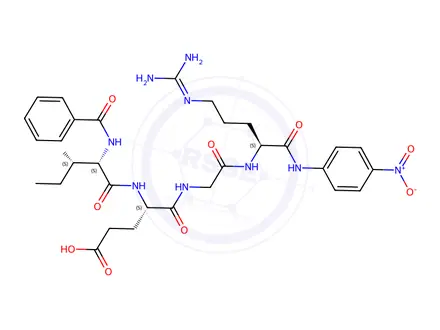 Chemical structure of Bz-Ile-Glu-Gly-Arg-pNA acetate salt