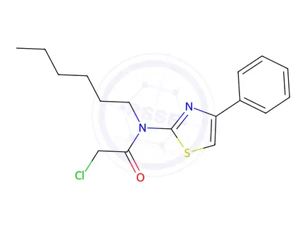 Chemical structure of 2-Chloro-n-hexyl-n-(4-phenyl-1,3-thiazol-2-yl)acetamide