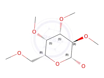 Chemical structure of 1-O,2-O,3-O,4-O,6-O-Pentamethyl-β-D-galactopyranose