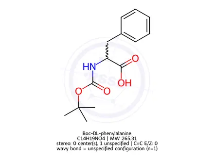 Chemical structure of Boc-DL-phenylalanine