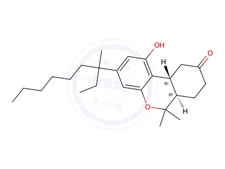Chemical structure of (6aR,10aR)-1-hydroxy-6,6-dimethyl-3-(3-methylnonan-3-yl)-6,6a,7,8,10,10a-hexahydro-9H-benzo[c]chromen-9-one