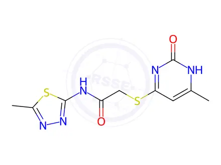 Chemical structure of N-(5-Methyl-1,3,4-thiadiazol-2-yl)-2-((6-methyl-2-oxo-1,2-dihydropyrimidin-4-yl)thio)acetamide