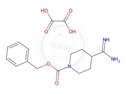 Chemical structure of 1-Cbz-piperidine-4-carboxamidine oxalate