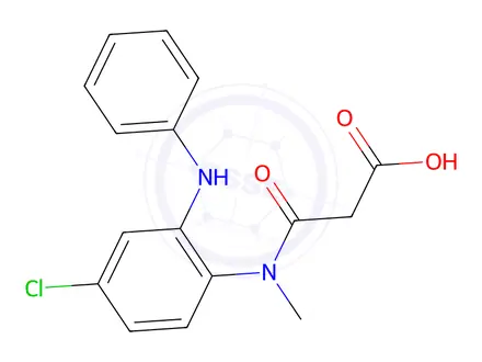 Chemical structure of 3-((4-CHLORO-2-(PHENYLAMINO)PHENYL)(METHYL)AMINO)-3-OXOPROPANOIC ACID