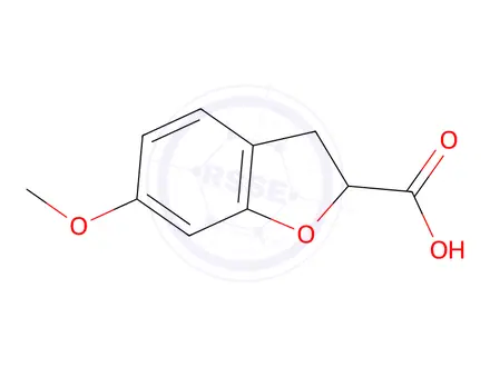 Chemical structure of 6-methoxy-2,3-dihydro-1-benzofuran-2-carboxylic acid