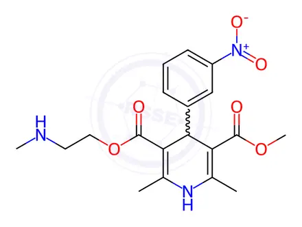 Chemical structure of Nicardipine Methyl Amino Derivative