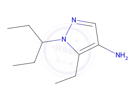 Chemical structure of 5-ethyl-1-(pentan-3-yl)-1H-pyrazol-4-amine
