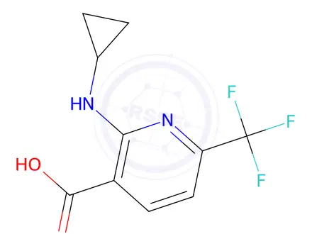 Chemical structure of 2-(Cyclopropylamino)-6-(trifluoromethyl)nicotinic acid