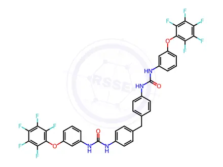 Chemical structure of N-{4-[4-({[3-(2,3,4,5,6-pentafluorophenoxy)anilino]carbonyl}amino)benzyl]phenyl}-N'-[3-(2,3,4,5,6-pentafluorophenoxy)phenyl]urea