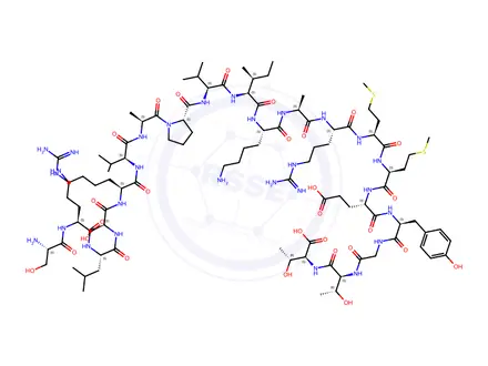 Chemical structure of L-Seryl-L-arginyl-L-leucyl-L-seryl-L-lysyl-L-valyl-L-alanyl-L-prolyl-L-valyl-L-isoleucyl-L-lysyl-L-alanyl-L-arginyl-L-methionyl-L-methionyl-L-α-glutamyl-L-tyrosylglycyl-L-threonyl-L-threonine