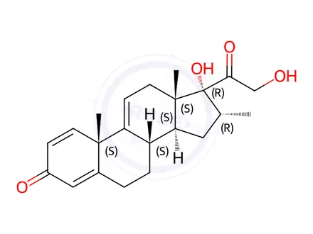 Chemical structure of 16a-Methyl-9,11-dehydro Prednisolone
