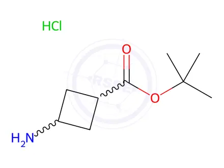 Chemical structure of tert-Butyl trans-3-aminocyclobutane-1-carboxylate hydrochloride
