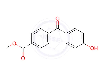 Chemical structure of 4-(4-Hydroxybenzoyl)benzoic Acid Methyl Ester