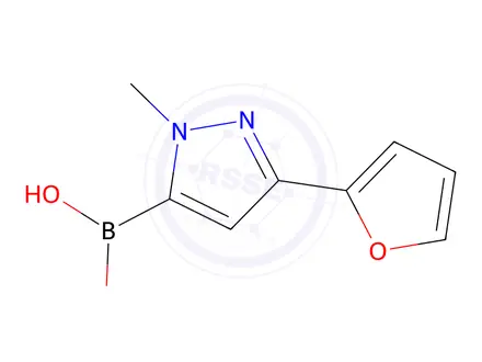 Chemical structure of (3-(Furan-2-yl)-1-methyl-1H-pyrazol-5-yl)boronic acid