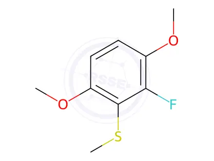 Chemical structure of Benzene, 2-fluoro-1,4-dimethoxy-3-(methylthio)-