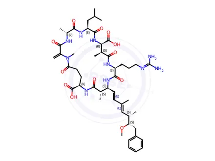 Chemical structure of Microcystin-LR