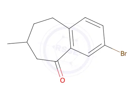 Chemical structure of 3-bromo-7-methyl-6,7,8,9-tetrahydro-5H-benzo[7]annulen-5-one