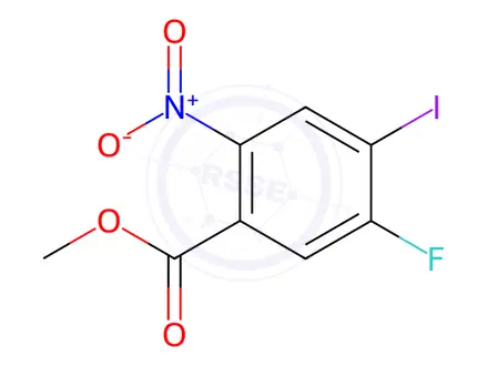 Chemical structure of 5-Fluoro-4-iodo-2-nitro-benzoic acid methyl ester