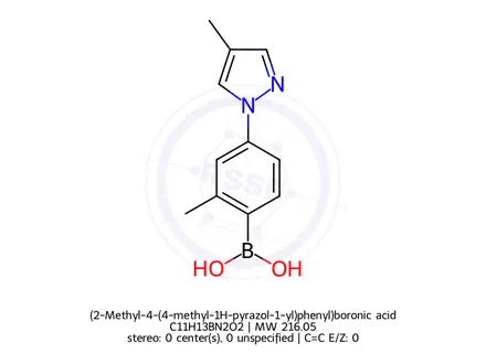 Chemical structure of (2-Methyl-4-(4-methyl-1H-pyrazol-1-yl)phenyl)boronic acid