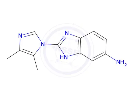 Chemical structure of 2-(4,5-dimethyl-1H-imidazol-1-yl)-1H-1,3-benzodiazol-5-amine