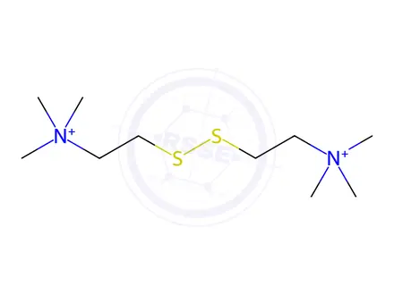 Chemical structure of Ethanaminium,2,2'-dithiobis[N,N,N-trimethyl-, iodide (1:2)