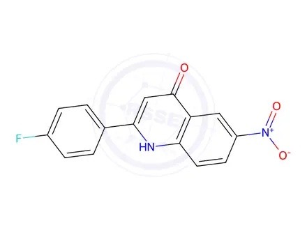 Chemical structure of 2-(4-Fluorophenyl)-6-nitroquinolin-4-ol