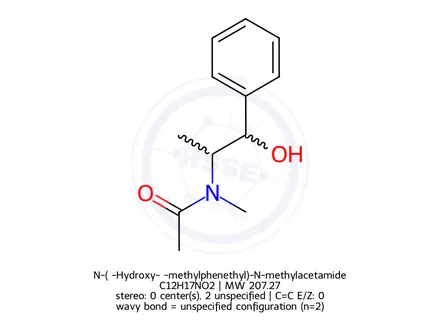 Chemical structure of N-Acetylephedrine