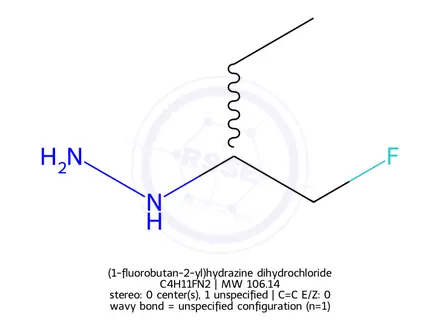Chemical structure of (1-fluorobutan-2-yl)hydrazine dihydrochloride